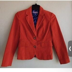 Vineyard Vines Orange Corduroy Cotton Blazer Jacket Women's Size 4